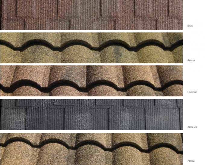Типы плитки покрытой камнем настилая крышу