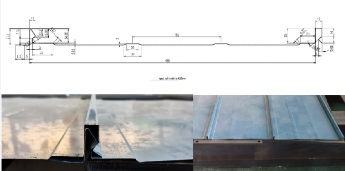 Шов положения Кнопк-замка настилая крышу proflle 2 листа рисуя